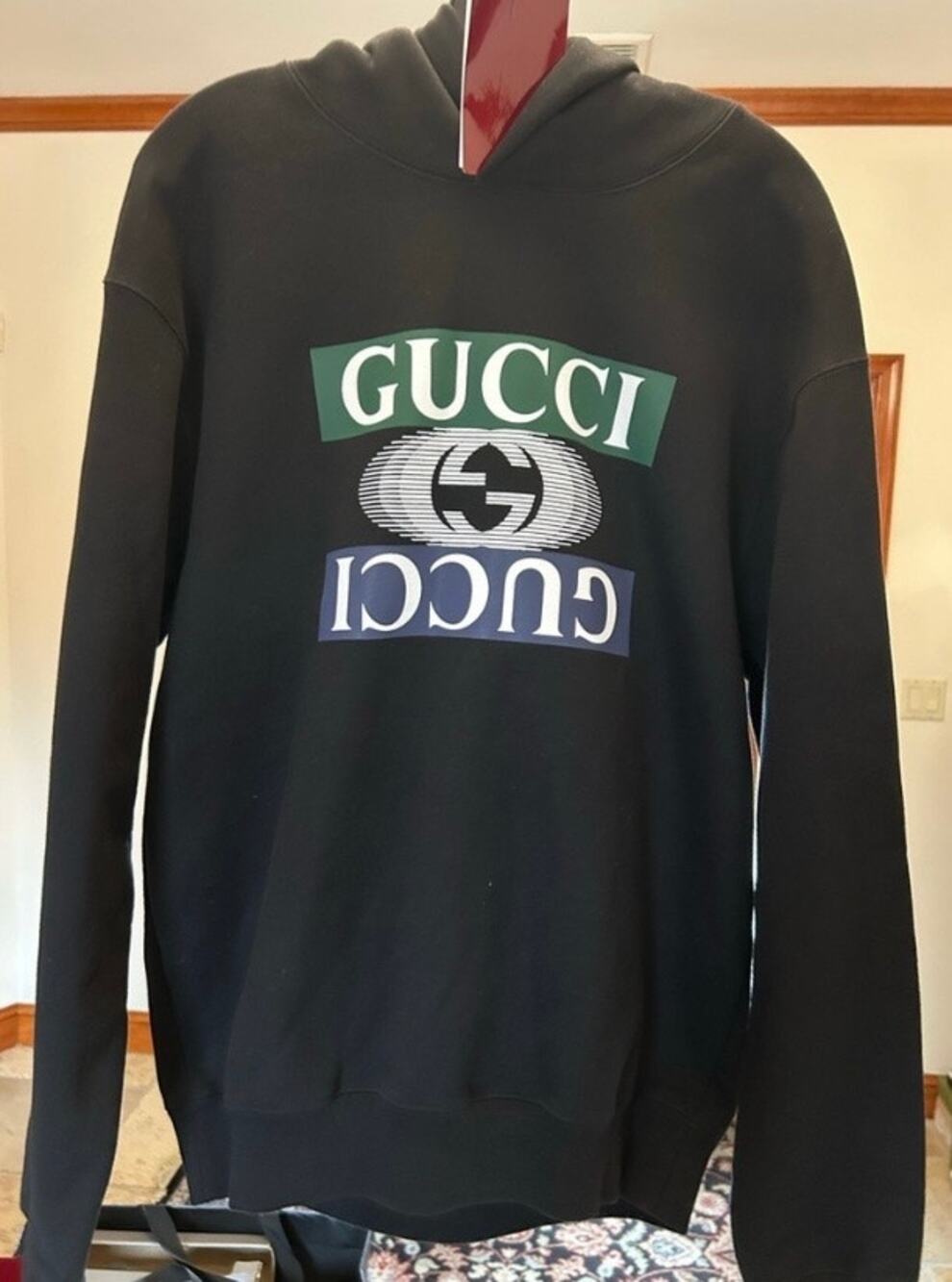 Men's Gucci interlocking G jersey, cotton hoodie size medium fits large NWT